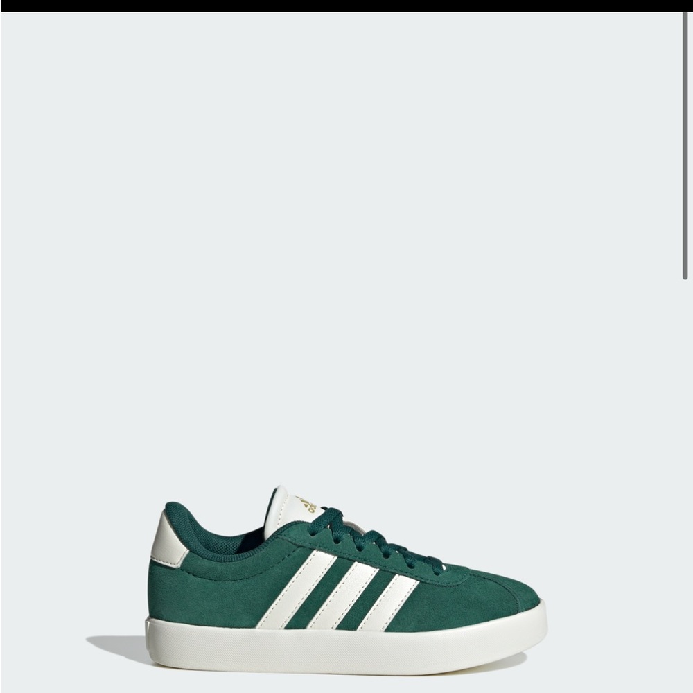Adidas Forest Green Sneakers with White Stripes- size 8 women’s or 6 kids